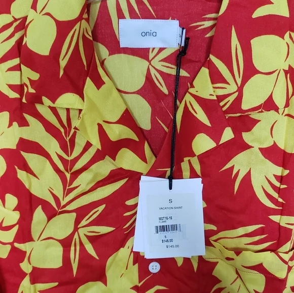 Mens Onia Vacation Shirt Flame Button Down NWT - Picture 5 of 6